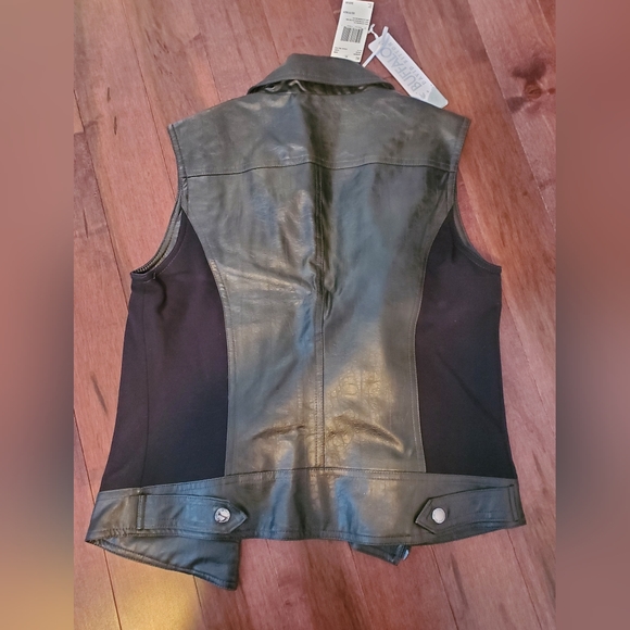 Buffalo Leather Biker Vest - Picture 2 of 3